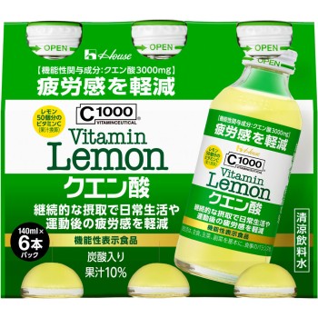 C1000 비타민 레몬 구연산 140ml×6 하우스 웰니스 푸드