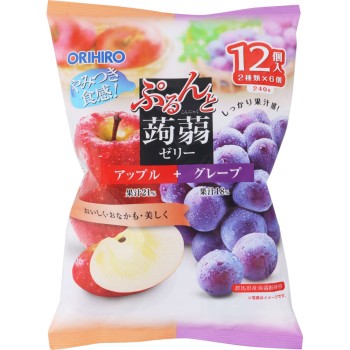 뿌루토 곤약젤리 파우치 애플+포도 20g×12개 오리히로프란듀
