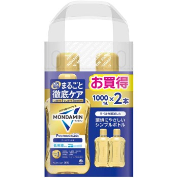 몬다민 프리미엄 케어 골드 민트 마우스워시 1000ml×2 아스제약