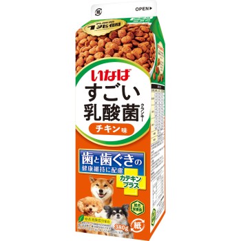 CIAO 굉장한 유산균 크런키 우유팩 카테킨 플러스 치킨 맛 380g 이나바식품