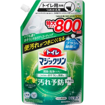 변기 매직클린 소취·세정 스프레이 오염 예방 플러스 시트러스 민트 향 리필용 800ml 카오