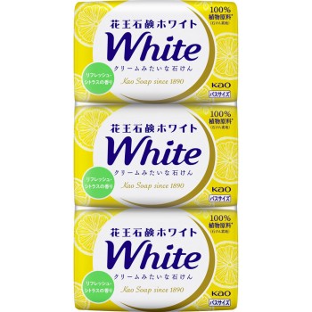 카오 비누 화이트 리프레쉬 시트러스 향 배스 사이즈 3개 팩 390g 카오