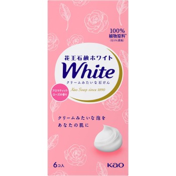 카오 비누 화이트 아로마틱로즈향 보통사이즈 6개 상자 510g 카오