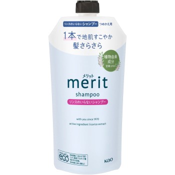 메리트 린스 불필요 샴푸 리필 320ml 카오