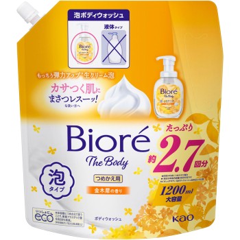 비오레 더 바디 폼 타입 금목서향 리필 1200ml 카오