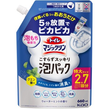 화장실 매직린 문지르지 않아도 스피드 폼 팩 워터 민트향 리필 660ml 카오