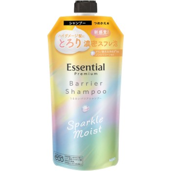 에센셜 프리미엄 촉촉한 배리어 샴푸 스파클 모이스트 리필용 330ml 카오
