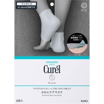 큐렐 거친 발뒤꿈치촉촉포함 손질 끌어올리기 발뒤꿈치케어마스크 6매 카오