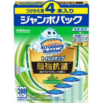 스크러빙 버블 토일렛 스탬프 최강 항균 샤인 민트 교체 38g×4 존슨