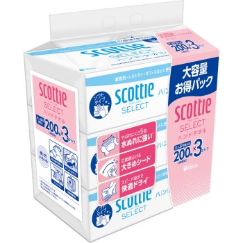 스코티 셀렉트 핸드 타올 200조×3P 일본제지크레시아