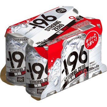 -196 스트롱 제로 무가당 드라이 350ml×6 산토리