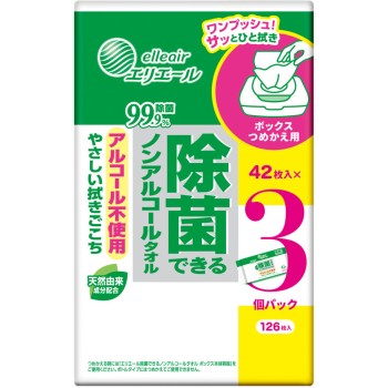 에리에르 제균 논알코올 타올 리필 42매×3P[교체] 다이오제지