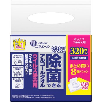 에리에루 제균·바이러스제거용 박스교체 40매×8P【교체】 다이오제지