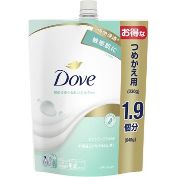 도브 바디 워시 센시티브 마일드 리필용 640g 유니레버재팬