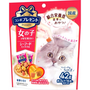 콤보 프레젠트 캣 여아용 해산물MIX 42g 일본펫푸드