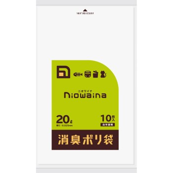 니오와이나 소취봉투 흰색 반투명 20L 10매 일본사니팩