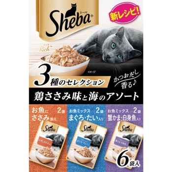 시바 리치 플레이크 닭 안심살맛과 바다 어소트 35g×6 마스 재팬 리미티드