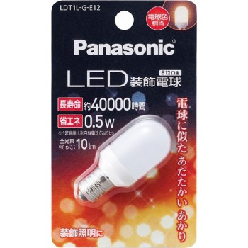 LED 장식 전구 E12 구금 전구색 상당 T형 타입 LDT1LGE12 파나소닉