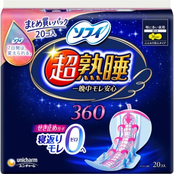 소피 초숙면 가드 특히 많은 밤용 날개 포함 360 20매 유니참