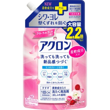 아크론 드레스 세제 플로럴 부케향 리필 대용량 850ml 라이온