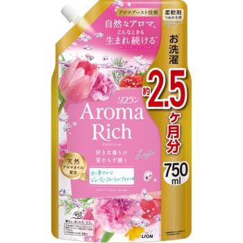 소프란 아로마리치 레이라 유연제 리필 뷰티 플로럴 아로마향 750ml 라이온