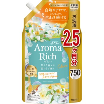 소프란 아로마 리치 클레어 유연제 리필 네롤리 소프 아로마 향 750ml 라이온