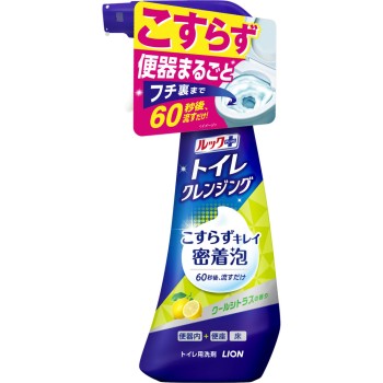 룩 플러스 화장실 클렌징 화장실 청소 거품 문지르지 않는 세제 본체 쿨 시트러스향 화장실 세제 300ml 라이온