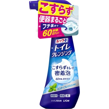 룩 플러스 화장실 클렌징 화장실 청소 폼 문지르지 않는 세제 본체 민티 프레쉬향 화장실 세제 300ml 라이온