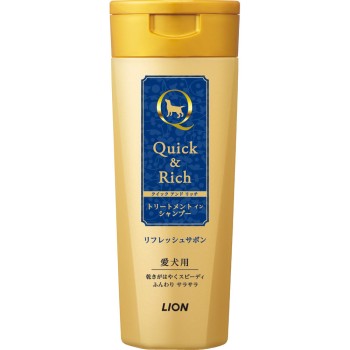 퀵&리치 트리트먼트인 샴푸 애완견용 리프레쉬 사봉 200ml 라이온상사