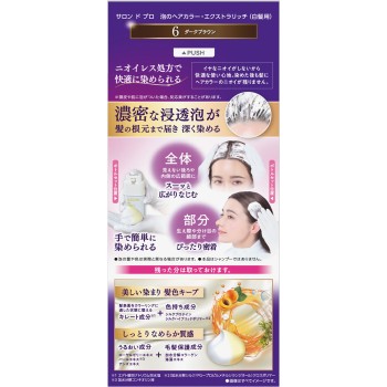 살롱 드 프로 거품 헤어컬러 엑스트라 리치(백발용) 6 다크브라운 50g+50g 다리야