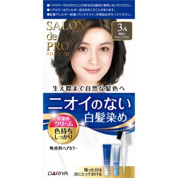살롱드프로 무향료 헤어컬러 빨리드는크림(흰머리용) 3A 밝은 애쉬브라운 40g+40g 다리야