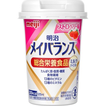 메이지 메이바란스Mini컵 스트로베리맛 125ml 메이지(구메이지제과)